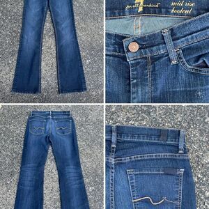 7 for all mankind bootcut jeans Womens sz 28 mid rise stretch denim retro Y2K